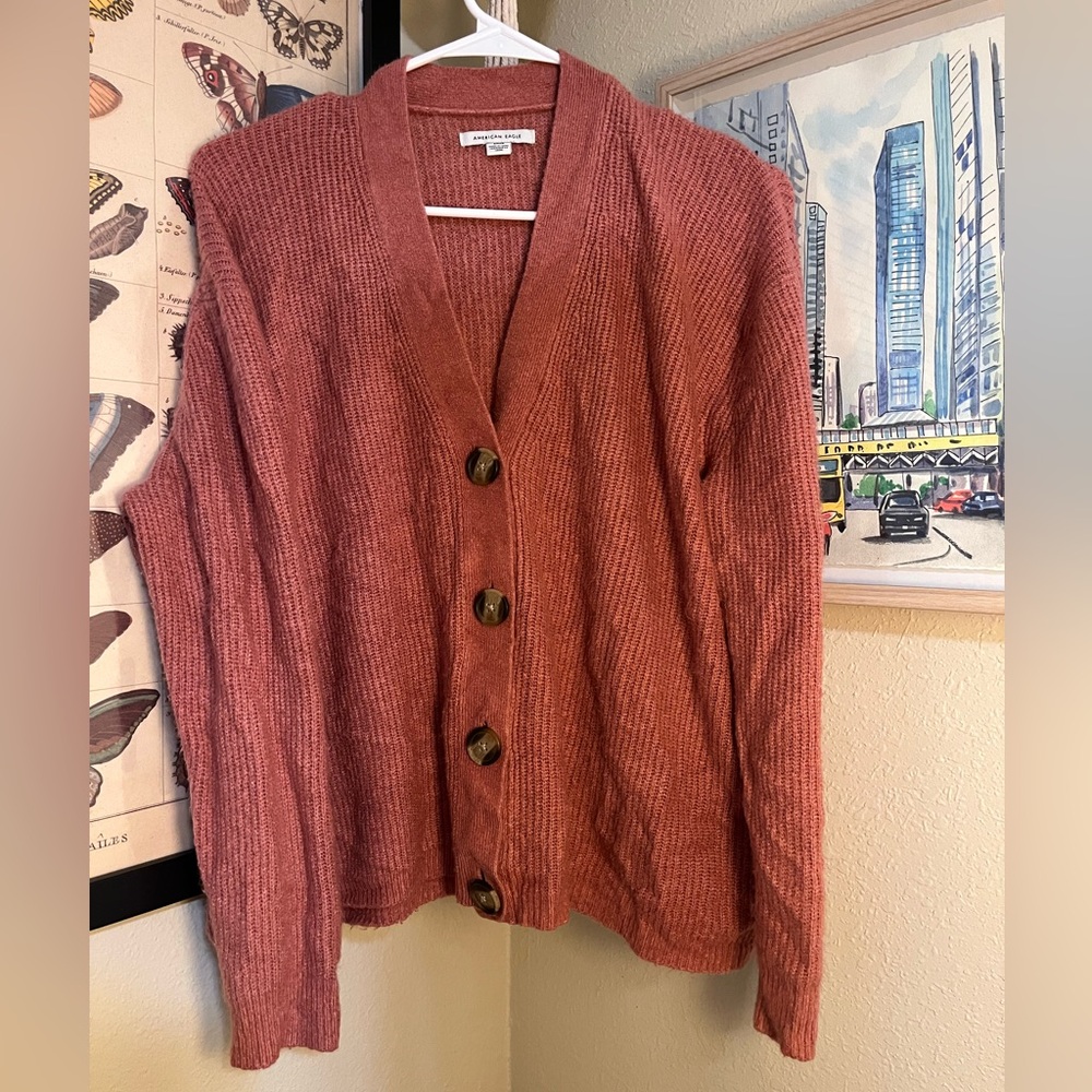 Oversized Knit Button Up Sweater